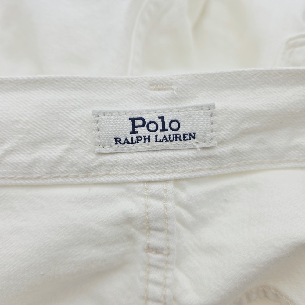 Polo Ralph Lauren Hampton Relaxed Straight White Denim Distressed Shorts Size 46 - Picture 13 of 16